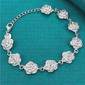 STERLING SILVER FLOWER BRACELET